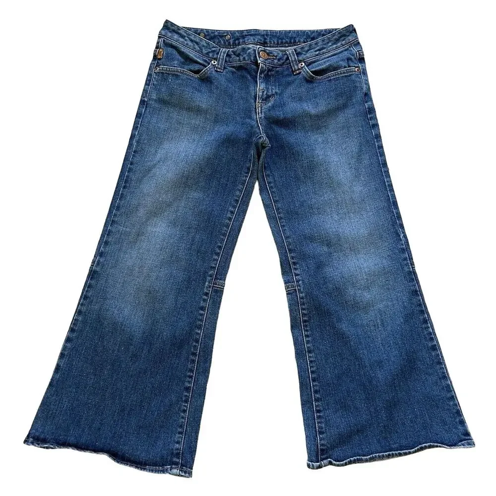 Y2k Rock and Republic Crop Jeans Wide Leg Low Rise Women 30x21